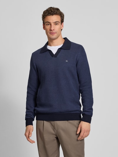 Christian Berg Men Strickpullover mit V-Ausschnitt Marine 4