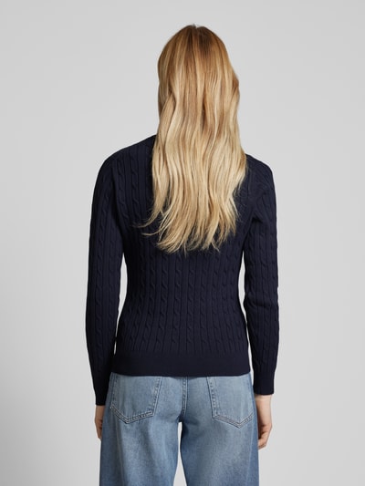 Gant Gebreide pullover met kabelpatroon Marineblauw - 5