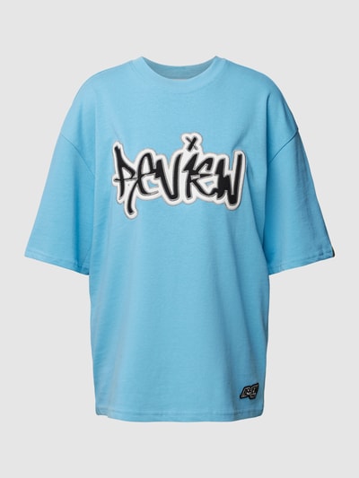 REVIEW Oversized T-shirt met REVIEW-print Lichtblauw - 2