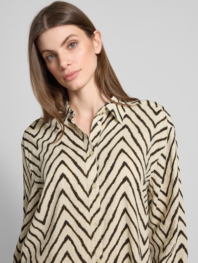 Tom Tailor Oversized overhemdblouse van een mix van linnen en viscose Beige - 3