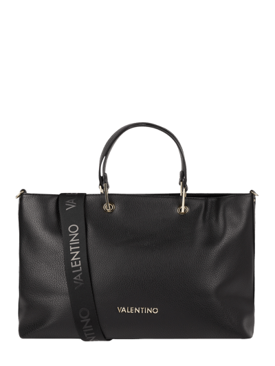 VALENTINO BAGS Torba shopper z imitacji skóry model ‘Pear’ Czarny 1