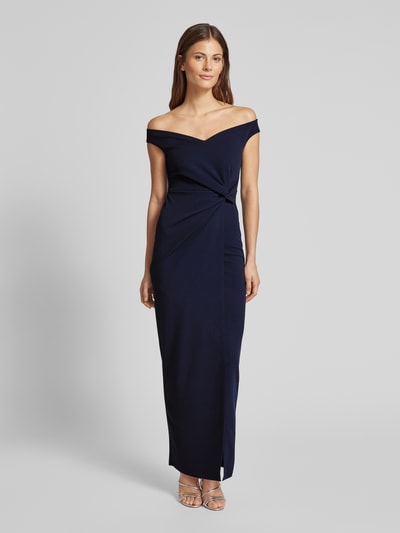 SISTAGLAM Abendkleid mit Raffungen Modell 'Octy' Marine 4