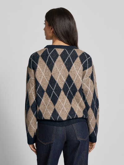 FREE/QUENT Strickpullover mit Rundhalsausschnitt Modell 'Grsargyle' Taupe 5