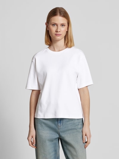 JAKE*S STUDIO WOMAN T-Shirt mit geripptem Rundhalsausschnitt Weiss 4