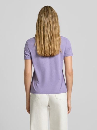 Tommy Hilfiger T-shirt o kroju regular fit z czystej bawełny Lawendowy 5