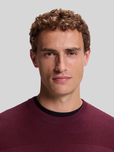 BOSS Green Pullover mit Logo-Schriftzug KN_Momentum-X CN Bordeaux 3