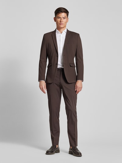 SELECTED HOMME Slim fit pak met klepzakken, model 'LIAM' Donkerbruin - 1