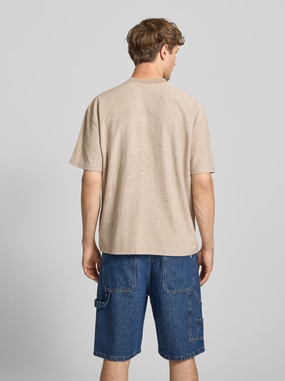 PEGADOR Oversized T-Shirt mit Label-Stitching Modell 'Murlo' Taupe 5