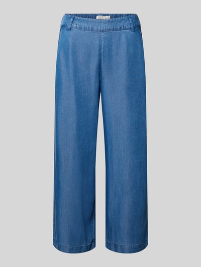 Produktfoto, Hose aus Lyocell mit Eingrifftaschen Modell 'KOSMO' von B.Young in Blau, weites Bein, Damen, glatte Oberfläche, Bundweite 38 cm, Innenbeinlänge 62 cm, Größe 36