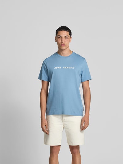 Moose Knuckles T-Shirt mit Label-Print Hellblau 4