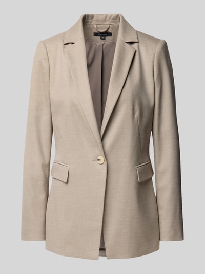 comma Slim Fit Blazer mit Pattentaschen Taupe 1