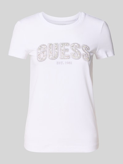 Guess T-Shirt mit Label-Stitching Weiss 2