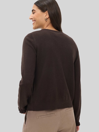 Brax Slim Fit Strickjacke aus Schurwoll-Kaschmir-Mix Modell 'ANN' Dunkelbraun 5