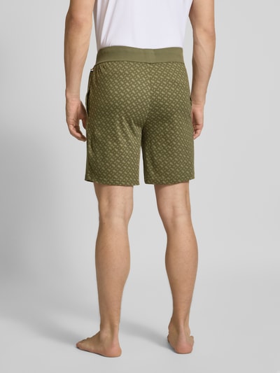 BOSS Szorty z dzianiny dresowej o kroju relaxed fit z czystej bawełny Khaki 5