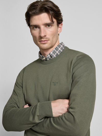 Barbour Gebreide pullover met labelstitching Lichtgroen - 3