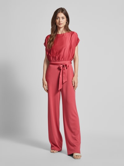 Swing Jumpsuit met strikceintuur Roestrood - 4