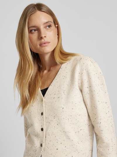 Neo Noir Cardigan mit V-Ausschnitt Modell 'Hunter' Beige 3