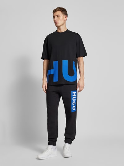 Hugo Blue T-Shirt mit Label-Print Modell 'Nannavaro' Black 1
