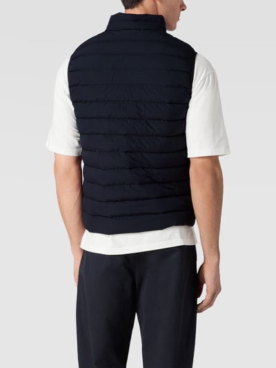 Emporio Armani Bodywarmer met logopatch, model 'Basic zip' Marineblauw - 5