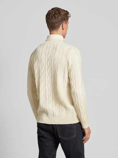 DIGEL Rollkragenpullover mit Label-Detail Modell 'Francis' Offwhite 5