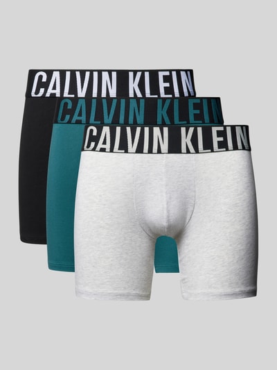 Calvin Klein Underwear Obcisłe bokserki z paskiem z logo w zestawie 3 szt. Turkusowy 1