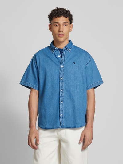 Carhartt Work In Progress Jeanshemd mit Label-Stitching Modell 'LUCAS' Jeansblau 4