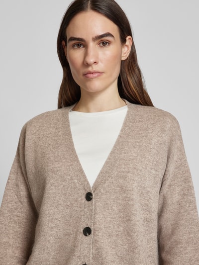 Christian Berg Woman Cardigan mit überschnittenen Schultern Taupe Melange 3