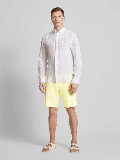 Tommy Hilfiger Shorts aus Leinen-Mix mit elastischem Bund Modell 'HARLEM' Gelb 1