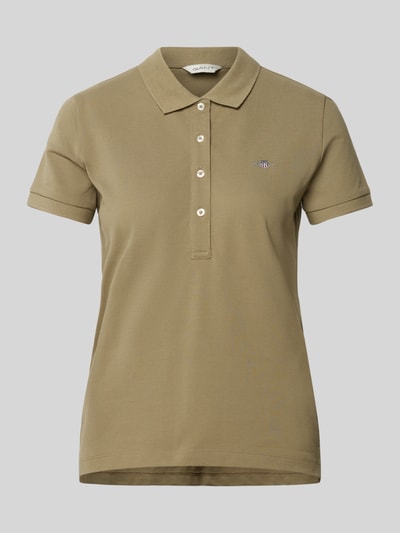 Gant Slim Fit Poloshirt mit Label-Stitching Khaki 2