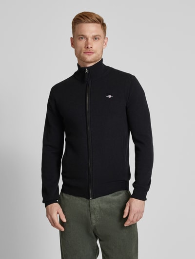 Gant Gebreid jack met ritssluiting Zwart - 4