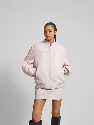 Remain Oversized Blouson aus Schafsleder Rosa 4