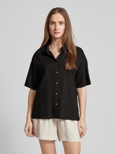 Fransa Blouse met platte kraag, model 'Juna' Zwart - 4