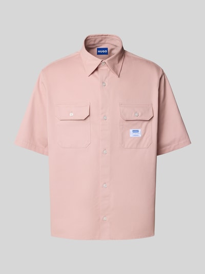 Hugo Blue Regular Fit Freizeithemd mit 1/2-Arm Modell 'Ekyno' Rosa 2