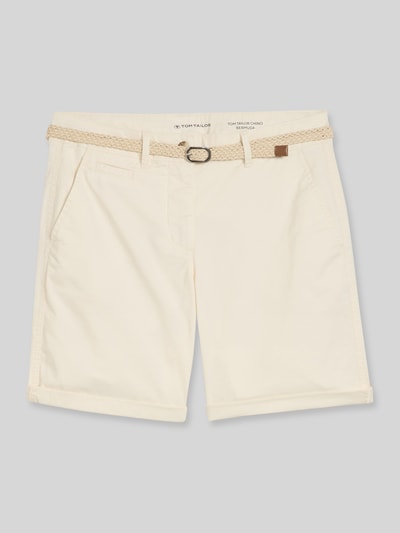 Tom Tailor Chinoshorts met riem Offwhite - 2