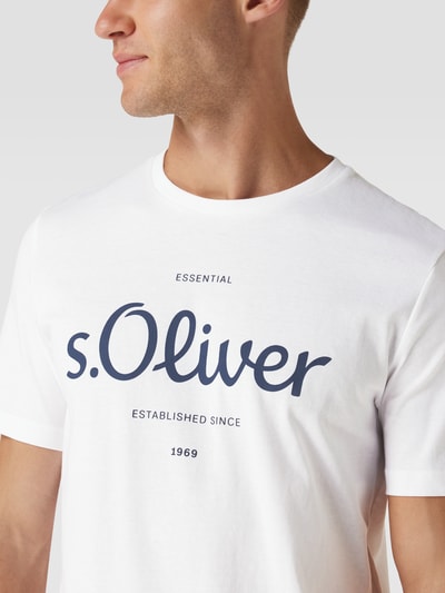 s.Oliver RED LABEL T-Shirt mit Label-Print Weiss 3