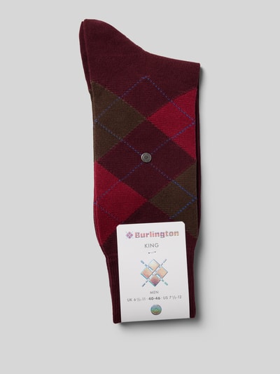 Burlington Sokken met labeldetails Donkerrood - 3