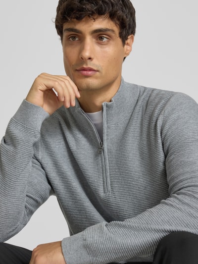 OLYMP Level Five Gebreide pullover met schipperskraag Zilver - 3