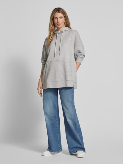 Marc O'Polo Oversized Hoodie aus reiner Baumwolle mit Seitenschlitzen Hellgrau Melange 1