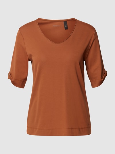 Marc Cain T-Shirt mit Brand-Detail Cognac 2