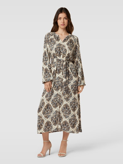 Soyaconcept Midi-jurk met all-over motief, model 'Melene' Zwart - 4