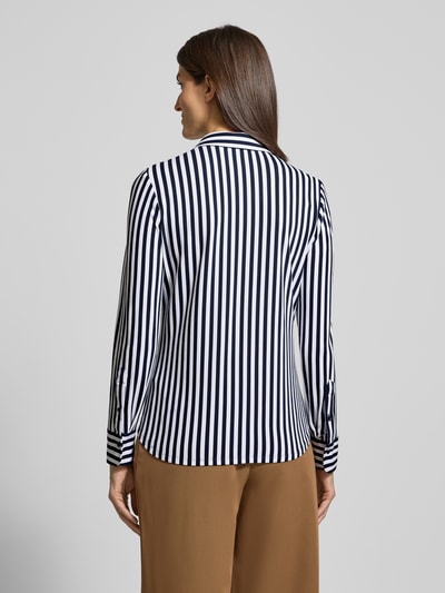 ETERNA Slim Fit Bluse mit Knopfleiste Marine 5