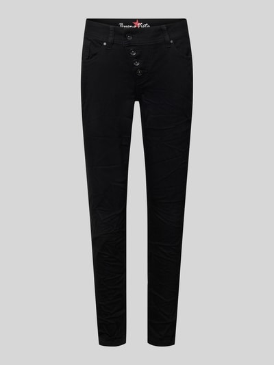 Buena Vista Skinny fit jeans met verkorte pasvorm en knoopsluiting Zwart - 2