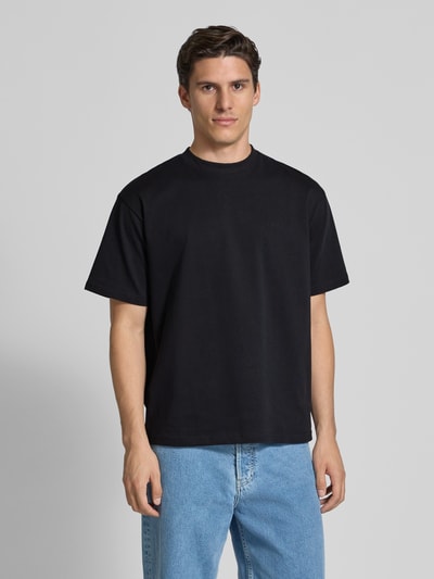 WOODBIRD T-Shirt mit Label-Stitching Modell 'Baine' Black 4