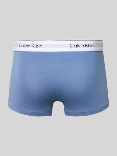 Produktfoto, Trunks mit elastischem Bund im 3er-Pack von Calvin Klein Underwear in Hellblau, Baumwoll-Elasthan-Mix, glatte Textur, körpernahe Passform
