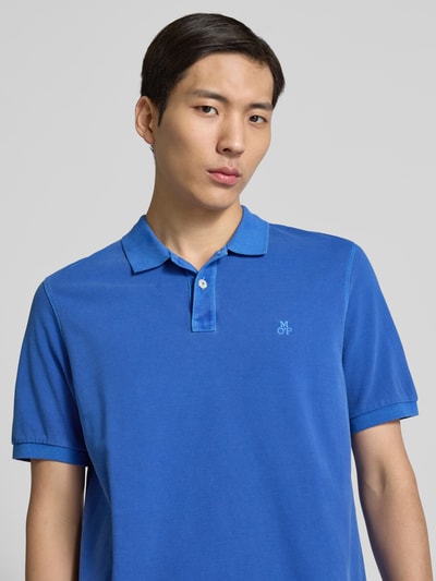 Marc O'Polo Regular Fit Poloshirt aus reiner Baumwolle mit Logo-Stitching Royal 3