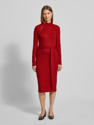 Lauren Ralph Lauren Sukienka midi z wiązanym paskiem model ‘VAHANT’ Czerwony 4