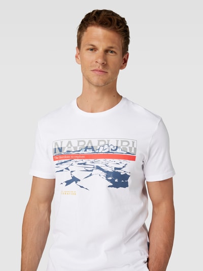 Napapijri T-shirt van katoen met labeldetail, model 'FORSTERI' Wit - 3