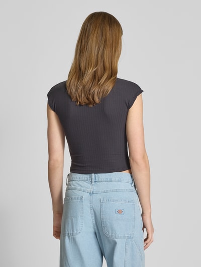 Noisy May T-Shirt mit Square-Neck-Ausschnitt Modell 'SELENA' Anthrazit 5