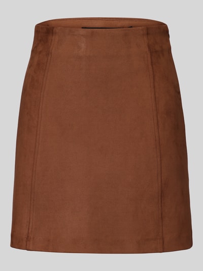 VERO MODA Ausgestellter Mini-Rock mit Teilungsnähten Modell 'DONNAHAZEL' Cognac 2