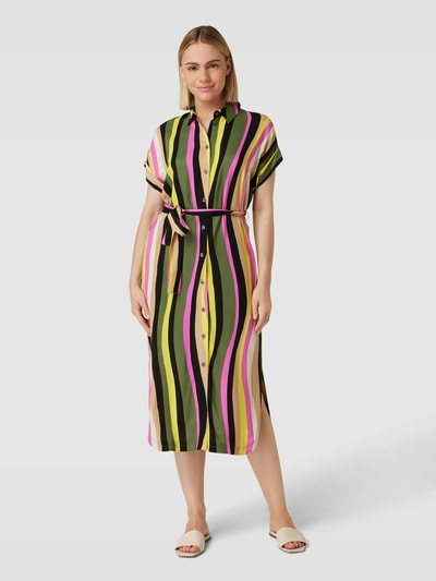 Fynch-Hatton Hemdblusenkleid mit Allover-Streifenmuster Khaki 4